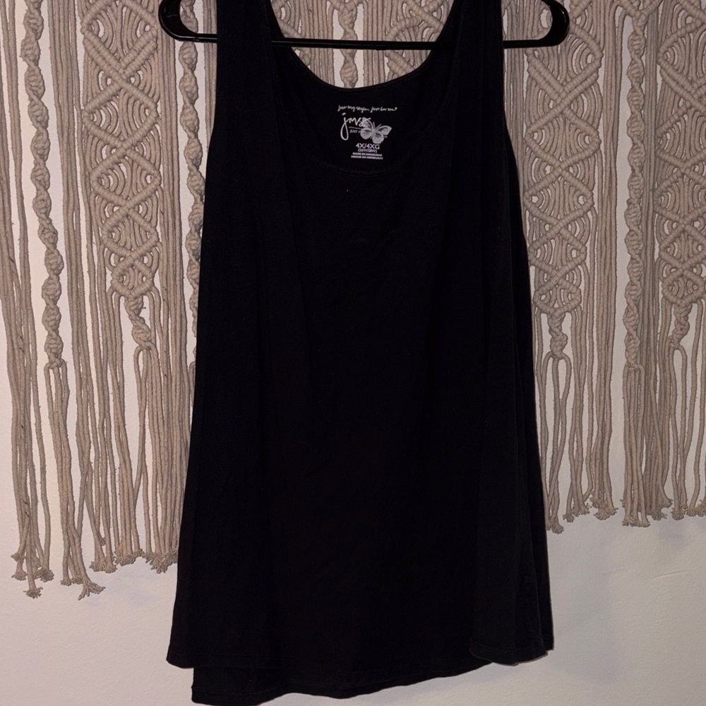 Just My Size Black Scoop Neck Tank Top